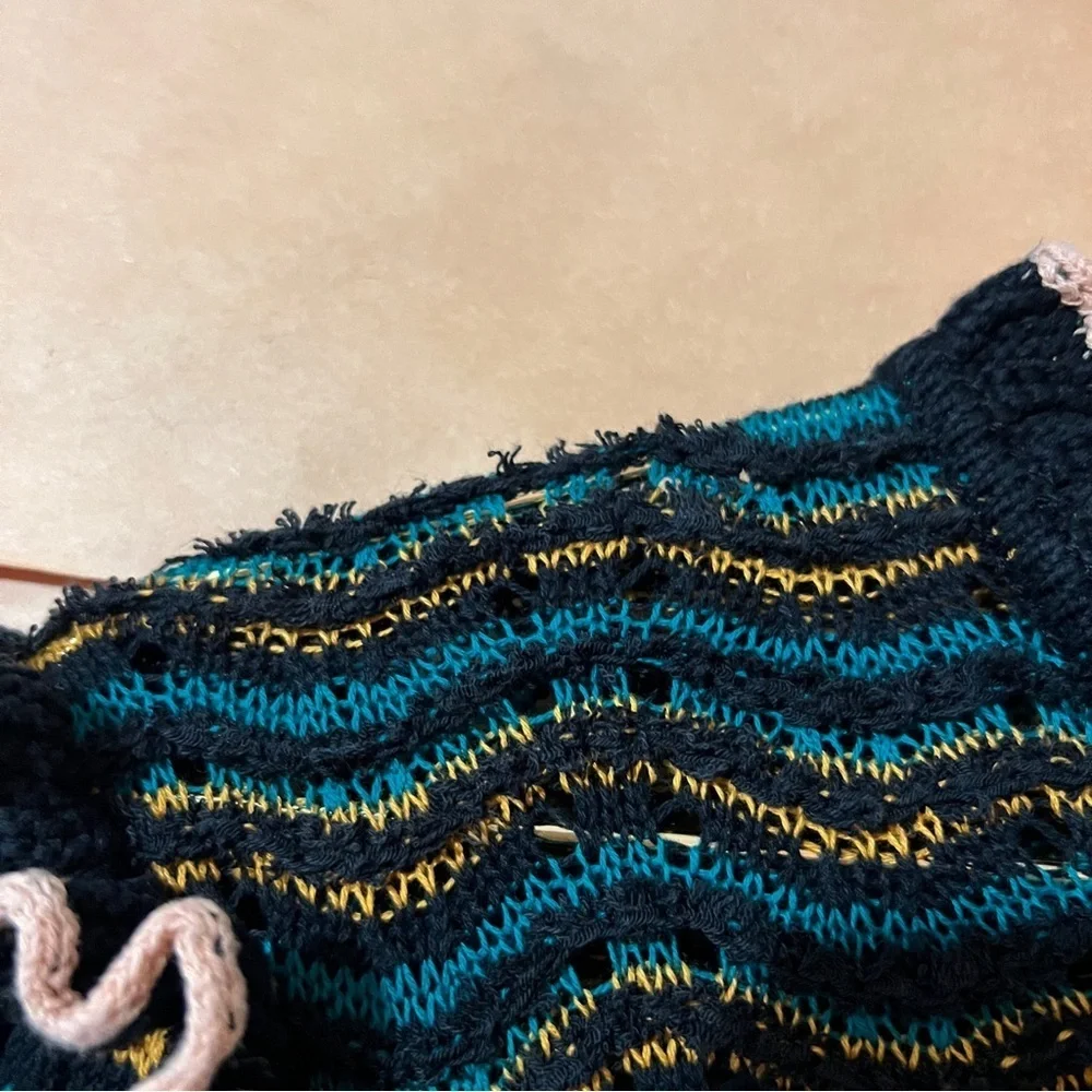 Ulla Johnson | Shirin Pullover Malachite Cosmic Wave Knit Sweater Ruffle Size S